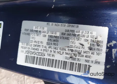 2010 Mazda Cx-7 I Sport z USA, uszkodzony, nr VIN JM3ER2WM3A0303834